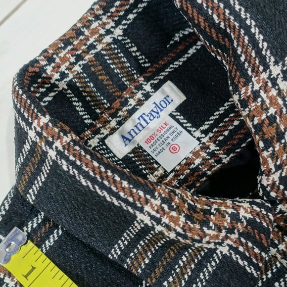 Vintage Ann Taylor Woven Silk 4 Button Blazer - Picture 7 of 10